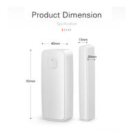 Sensor de Puerta/Ventana Inteligente TY-DWC-1 Tuya WIFI 2.4GHz, Compatible con Alexa/Google Home, Detección de Contacto Magnético Abierto, Funciona con Tuya/Smart