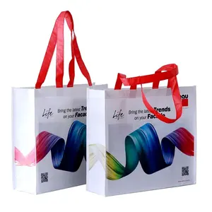 Custom Reusable Pet Stitchbond Laminated Polypropylene Non Woven Bag Recycle Rpet Tote Shopping Bag