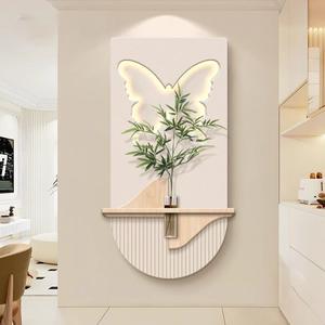Fondo de <span class=keywords><strong>TV</strong></span> de mariposa de estilo francés, decoración de pared, lámpara de pared de madera moderna para comedor de gama alta, pared verde antigua Feng Shui - Product Image 3
