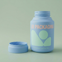 Bouteille en PET mat personnalisée de 150 ml pour suppléments, pot en plastique à large ouverture pour l'emballage de capsules de vitamines, vente en gros