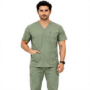 Pantalon de travail médical pour homme, 2 pièces, durable, respirant, en spandex, pour infirmiers, médecins, hôpitaux. - Product Image 1