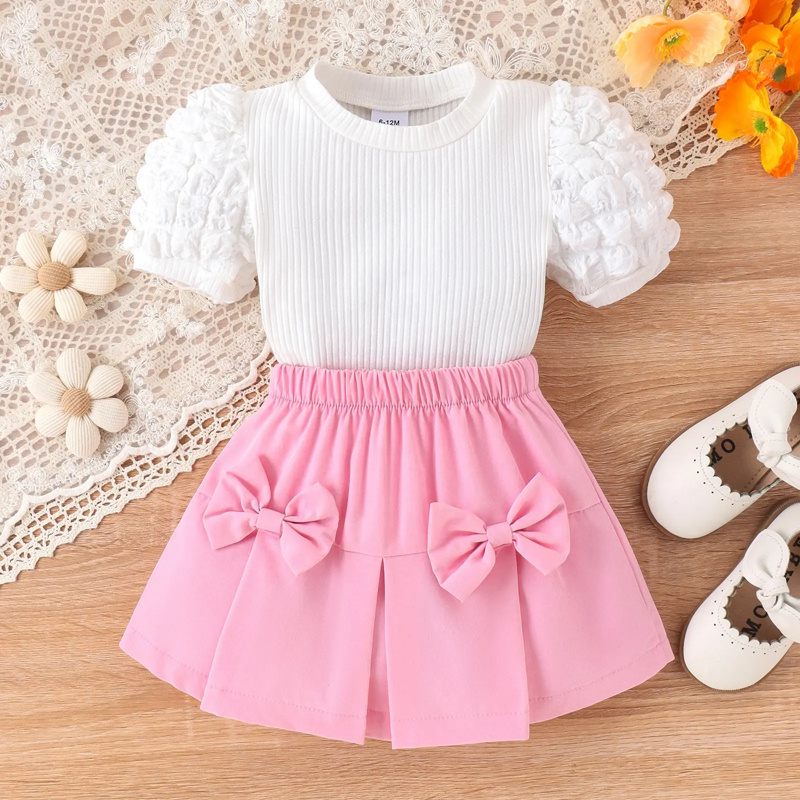 2024 new kids outfit toddler boutique skirt and t shirt two piece girls clothing sets sweet for little girls
