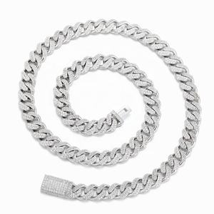 OUGEPHELI 8mm 2 filas Hip Hop Iced Out CZ Zircon Collar De Cadena Cubana Eslabones Cubano Collar Miami Cuban Link Chain - Product Image 2