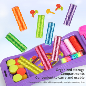 Kit de fabrication de bracelets d'amitié avec <span class=keywords><strong>métier</strong></span> <span class=keywords><strong>à</strong></span> <span class=keywords><strong>tisser</strong></span> en plastique, cadeau d'anniversaire, jouet éducatif d'arts et d'artisanat <span class=keywords><strong>pour</strong></span> enfants de 8 ans et plus - Product Image 4