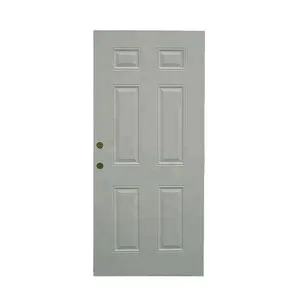Traditionelle 36-Zoll x 80-Zoll 6-Panel-Vorderseite Außentüren Metall türen Außen stahl für Häuser