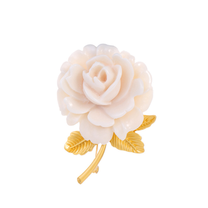 Venta al por mayor de joyería de flores de lujo broche de Rosa Blanca de moda de las mujeres crema flor pecho flor <span class=keywords><strong>boda</strong></span> fiesta Rosa broche - Product Image 2