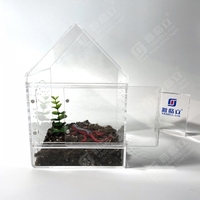 Enclos pour reptiles et tarantules en acrylique transparent personnalisé en forme de cube panoramique, avec couvercle coulissant magnétique, couleur et taille personnalisées