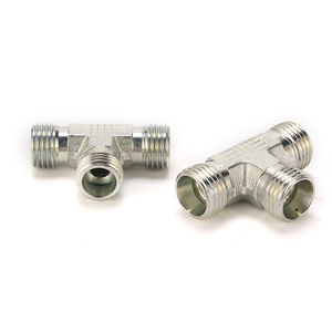 Nhà sản xuất của áp lực cao ba chiều Metric nam chủ đề <span class=keywords><strong>TEE</strong></span> phụ kiện thủy lực phụ kiện đường ống - Product Image 2