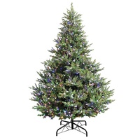 Vente en gros d'usine, arbre de Noël artificiel personnalisé entièrement en PE, lumières LED multicolores, écologique, de haute qualité, pour usage commercial