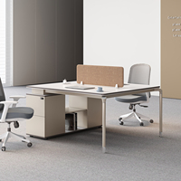 Poste de travail modulaire en acier pour bureau, écologique, moderne et minimaliste, double place, pour 4/6 personnes, avec cloison de séparation