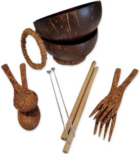 Guansen Tùy Chỉnh Nhà Ăn Được Sinh Tố Dừa Gỗ Bát Vỏ Tự Nhiên Với Đánh Bóng Kỹ Thuật - Product Image 1