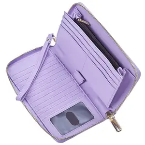 인기있는 디자인 맞춤형 로고 여성용 클러치 대용량 지퍼 카드 홀더 지갑