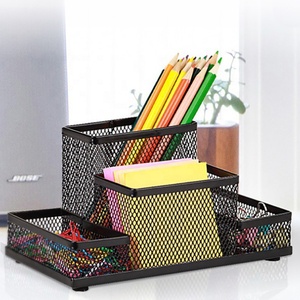 Organiseurs de <span class=keywords><strong>bureau</strong></span>, porte-stylos pour <span class=keywords><strong>bureau</strong></span>, 4 compartiments, porte-stylos en maille noire, <span class=keywords><strong>rangement</strong></span> pour accessoires de <span class=keywords><strong>bureau</strong></span> - Product Image 1