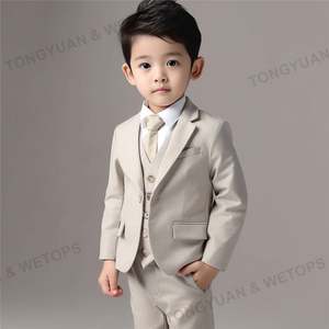 Vêtements personnalisés de 1Y à 6Y costumes pour garçons ensemble de tissu d'anniversaire pour bébé costumes de <span class=keywords><strong>mariage</strong></span> classiques à manches longues pour enfants garçons - Product Image 4