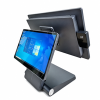 Système tout-en-un en alliage d'aluminium de 15,6 pouces, machine POS, système Windows, hors ligne, caisse enregistreuse pour restaurant, magasin, avec lecteur de cartes