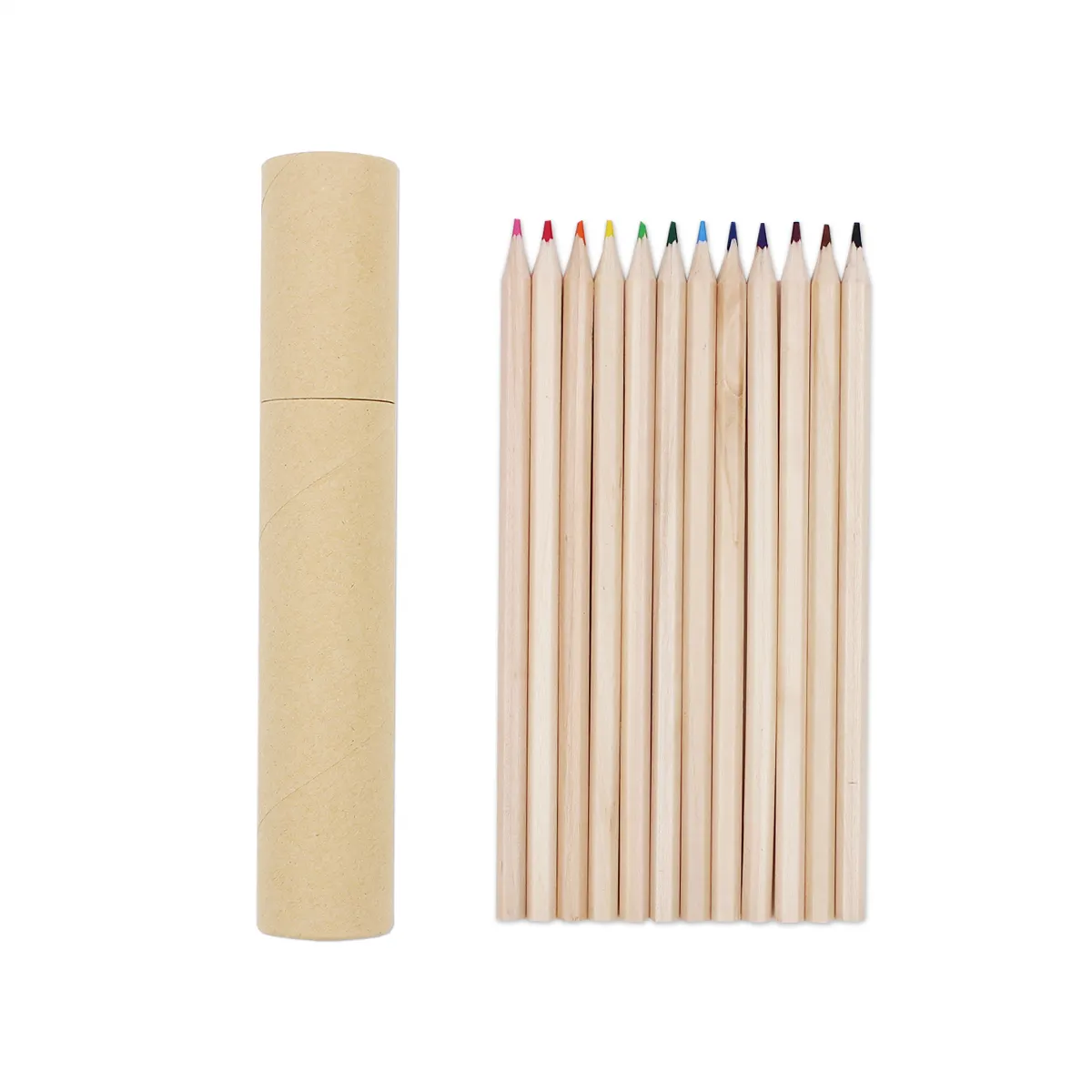 Wholesale Natural Wood 12 Coloured Pencils Set