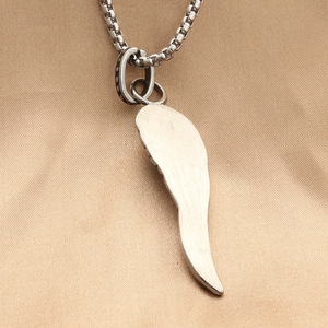 yunnique Stainless Steel Wing Pendant Pave Setting Men's Necklace Fashion Jewelry - Product Image 2