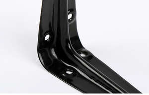 GQK L Shape Steel Iron Right Angle Hanging Fixed <b>Shelf</b> Tripod Wall-Mounted Nine-Point Rack Bracket Cabinet Bedroom Black Easy - Product Image 5