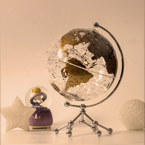 Globo da tavolo illuminato trasparente da 8 pollici con mappa dettagliata perfetta per l'apprendimento geografico per l'ufficio e la casa - Product Image 3