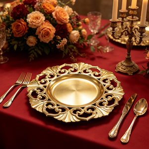 <span class=keywords><strong>Assiette</strong></span> de Présentation Ronde en <span class=keywords><strong>Plastique</strong></span> Écologique de Luxe, Design Creux, Motifs Personnalisés Style Américain en PP pour Banquets, Hôtels et Mariages - Product Image 3