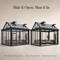 Véranda en verre à toit en pente, serre en aluminium, maison de jardin, solarium, taille personnalisée pour cour arrière, terrasse, patio