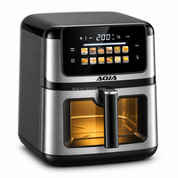 Friteuse à air visible haute puissance 2200W, grande capacité 10L, écran tactile, 12 menus prédéfinis, appareil de cuisson domestique 6-en-1