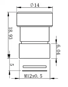 Zhongwei formato immagine 1/3 "fotocamera MV-CA023-10GM M12 S montaggio F5.6 10MP obiettivo 16mm