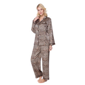 Pijamas de diseñador de dos piezas para mujer, pijamas de satén de seda, ropa de dormir, pijamas a juego para parejas, conjuntos de pijamas de seda - Product Image 6