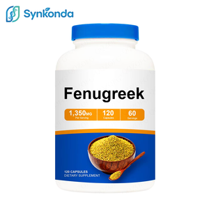 แคปซูลเมล็ดฟีนูกรีกออร์แกนิก 1350 มก. ต่อหนึ่งหน่วยบริโภค ผลิตภัณฑ์เสริมอาหารแบบ OEM 120 แคปซูล ปราศจากกลูเตน ไม่ใช่จีเอ็มโอ สำหรับผู้ใหญ่ บำรุงสุขภาพลำไส้ ช่วยย่อยอาหาร - Product Image 1