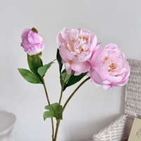 Lot de 3 fleurs artificielles en soie pivoine pour la décoration de la maison et des hôtels, ornements floraux modernes et durables pour la Saint-Valentin et Pâques