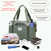 Sac de voyage extensible imperméable grande capacité avec logo personnalisé, séparation sec/humide, pour gym, yoga, week-end, nuit, et pochette bandoulière