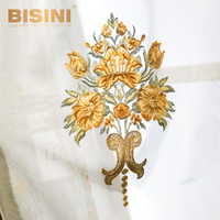 Rideau de fenêtre en flanelle hollandaise de style rococo italien antique de luxe, motif vert et gris, broderie rétro