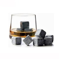 Piedras de whisky de esteatita de lujo de alta calidad, logotipo grabado con láser, cubitos de hielo, accesorios para bebidas para whisky irlandés