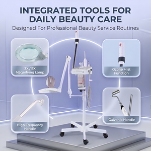 <span class=keywords><strong>Vapozone</strong></span> <span class=keywords><strong>professionnel</strong></span> 4 en 1 multifonctionnel, machine de thérapie à l'ozone, vaporisateur facial avec lampe, lumière d'esthéticienne pour les soins de la peau - Product Image 5