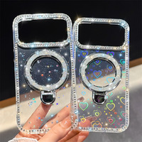 Coque de téléphone Bling Scintillante Diamant pour iPhone 18 Pro Max 17 avec Support Magnétique, Housse de Protection Luxe pour Appareil Photo, Étui Mobile Protecteur pour Femme