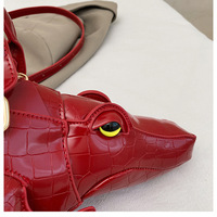 Sac à bandoulière créatif et original en forme de crocodile 3D avec fermeture éclair pour femme, style urbain, pour les filles audacieuses