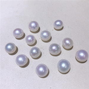 Perles d'eau douce blanches naturelles de 12-14 mm, finition miroir bouton, forte brillance, légers défauts, en vrac, peuvent être utilisées, modèle Wenchi - Product Image 2