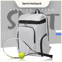 Sac à dos de sport pour badminton et tennis, logo personnalisé, double bretelles, matériau Oxford, fermeture éclair, grande capacité, sac multifonctionnel