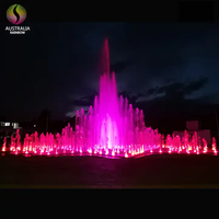 Fuente de Agua Musical Cuadrada para Jardín, Fuente de Agua Seca para Exteriores con Luces LED de Colores