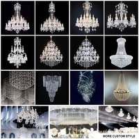 Lustre en cristal LED AC sur mesure de l'usine Xihong, grand modèle, pour mariages, événements de luxe et décorations de plafond