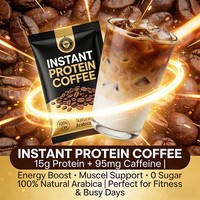Café de Proteína Vegano OEM de Alta Calidad en Polvo 227g/bolsa 10-19g de Proteína Sin Gluten Instantáneo Sin Azúcar Sabor Menta Vainilla para Adultos