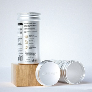 Envase de Aluminio Ecológico para Alimentos, Cilíndrico, para Píldoras y Suplementos, con Capacidad de 100 ml y Tapa de Rosca para Medicamentos - Product Image 1