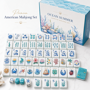 Elegantes fichas de mahjong de acrílico premium en azul claro y cobre dorado para personalización de marcas de comercio electrónico. - Product Image 3