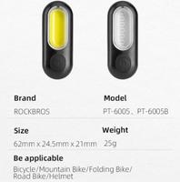ROCKBROS — feu arrière pour bicyclette ultraléger, 250 mAh, USB Rechargeable, éclairage de cyclisme, alarme, étanche à la pluie, 5 modèles