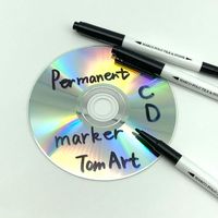Fabricant personnalisé marqueur permanent à double extrémité étanche à base d'huile pointe ultra fine double stylo marqueur noir 0.7mm 1mm