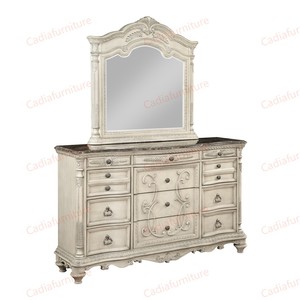 Ensemble de meubles de chambre à coucher en bois massif de style américain royal, <span class=keywords><strong>lit</strong></span> à baldaquin classique de luxe sculpté à la main, taille king size - Product Image 6