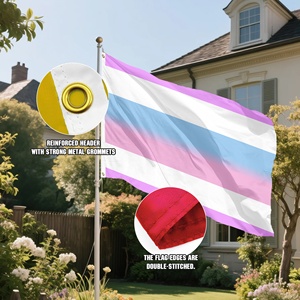 Bandera del Orgullo Bigender 3x5 pies, Rayas Rosa, Morado, Blanco y Azul, Bandera LGBTQ para Desfiles, Eventos, Decoración de Paredes, Directo de Fábrica - Product Image 5