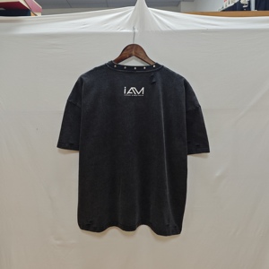 T-<span class=keywords><strong>shirt</strong></span> décontracté à manches courtes imprimé, coupe ample, style rétro, motif personnalisé, délavé à l'acide, avec rivets, par le fabricant Boxy Fit - Product Image 4