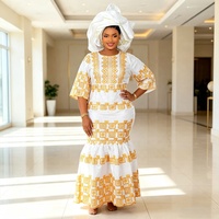 Robe longue traditionnelle africaine pour femmes, Ankara Dashiki Bazin, robe de soirée pour anniversaire, grande taille, Boubou