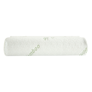 Almohada ortopédica de espuma de fibra de tela de bambú con logotipo personalizado para Contorno de cuello, almohada de espuma viscoelástica para dormir Cervical